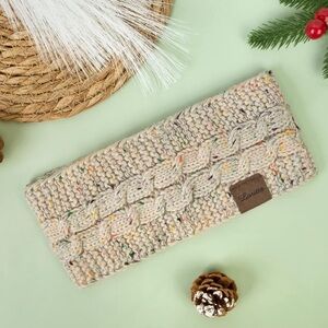 Loritta grey speckled fur ear warmers